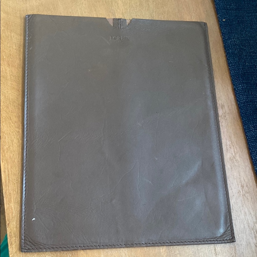 J.Crew Dark Brown Leather Tablet/iPad Sleeve